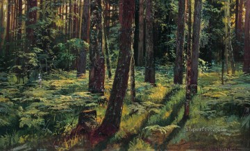 Woods Painting - ferns in the forest siverskaya 1883 classical landscape Ivan Ivanovich trees